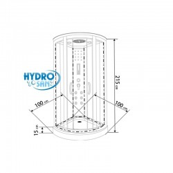 Kabina prysznicowa z hydromasażem Hydrosan WSH-7118 100x100