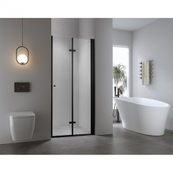Drzwi prysznicowe łamane hydrosan SH01E Czarna Black 120