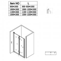 Drzwi prysznicowe łamane hydrosan SH01C 100