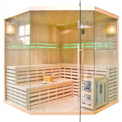 Sauna FIŃSKA OSLO6 200x200cm HARVIA 8KW 5-6 osobowa wysokotemperaturowa Hydrosan